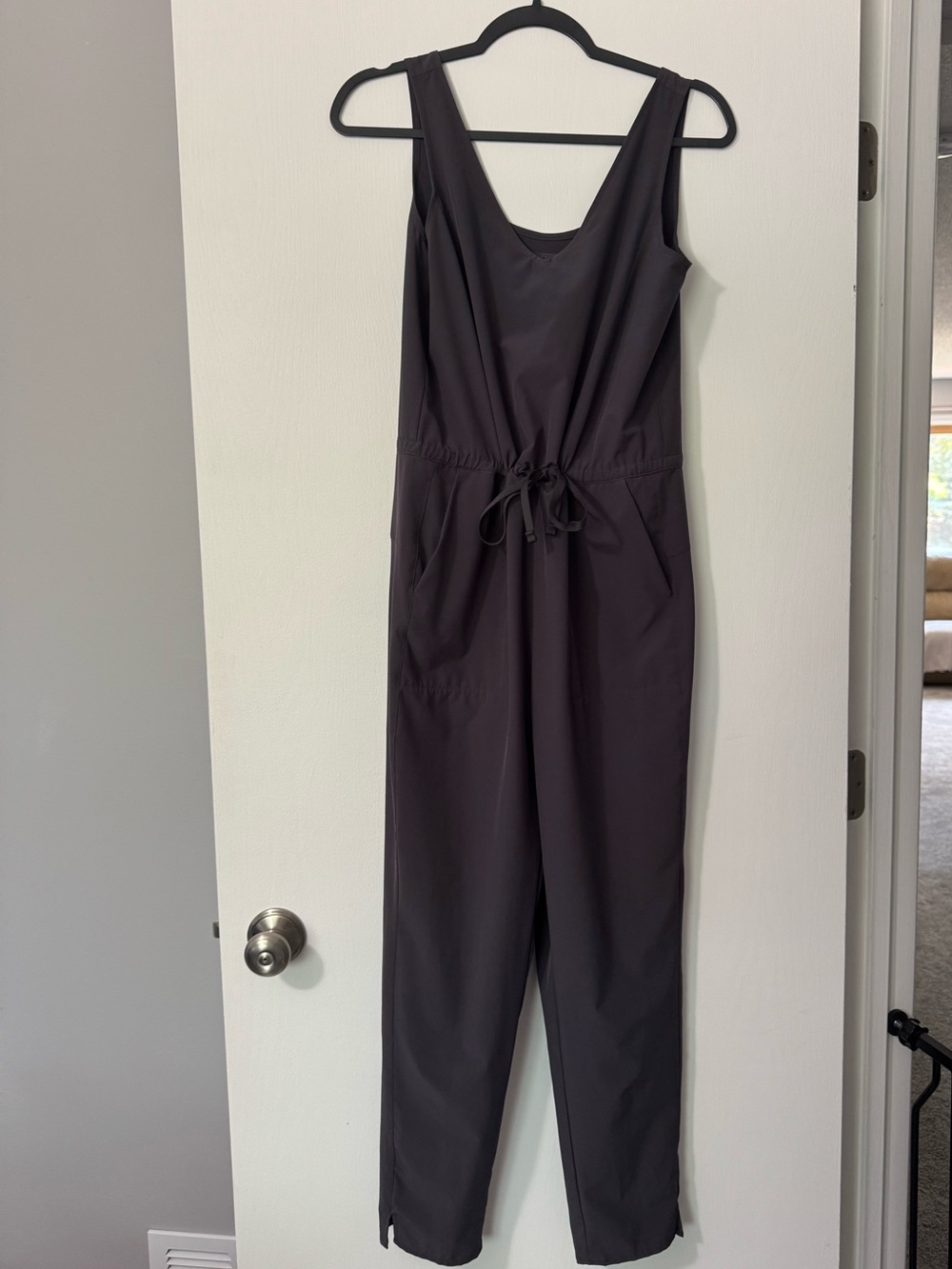 Patagonia Dark Gray Sleeveless Drawstring Jumpsuit